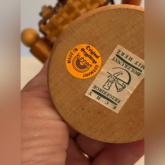 Vintage Erzgebirge German Christmas wooden incense smoker I Love You cookie - Picture 7 of 9